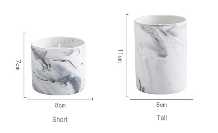 Popular OEM marbling natural soy wax candle jar with lid