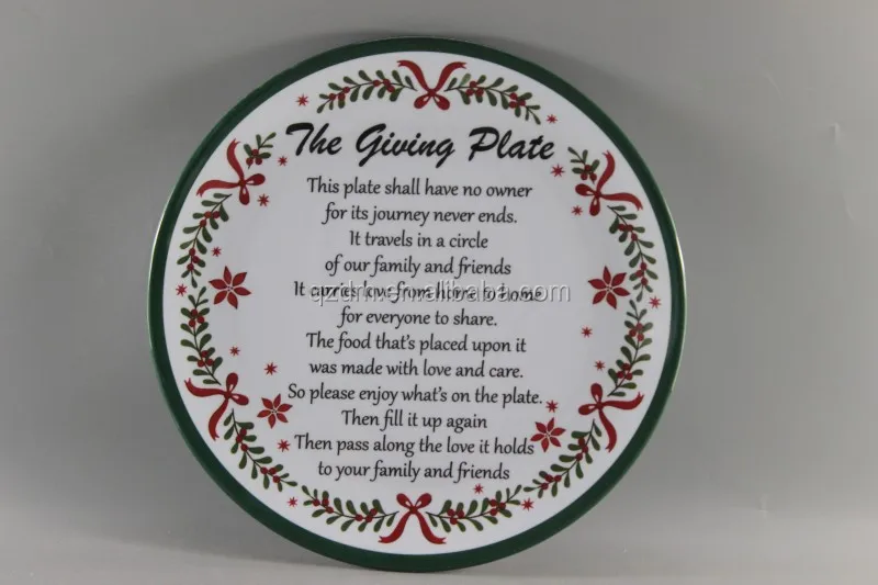 12" Melamine Christmas Plate, X'mas dinner plate