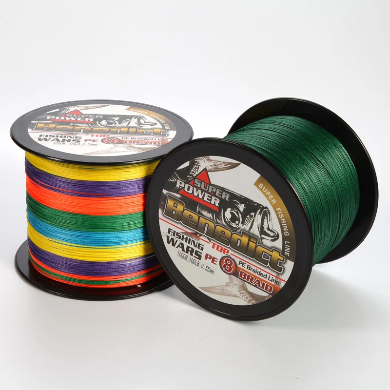 1000m 8 Strands High Quality Multi-color Pe Fishing Line With Reel ...