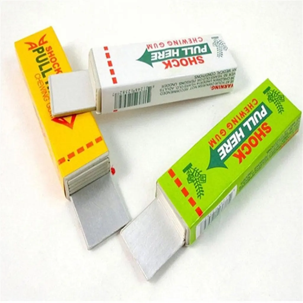 Acamifashion Shock Chewing Gum,Safety Trick Joke Toy Electric Shock Shocking funny Pull Head Chewing gum Gags