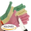 3 Color Cut Resistant Gloves Red For Meat, Green For Veg, Yellow For Fruit- High Performance Cut Level 5