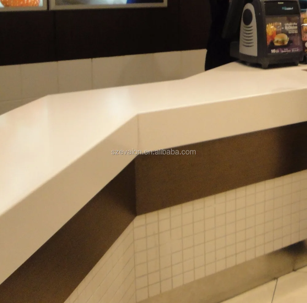 Solid Surface Stone Kfc Service Counter Modern Office Reception