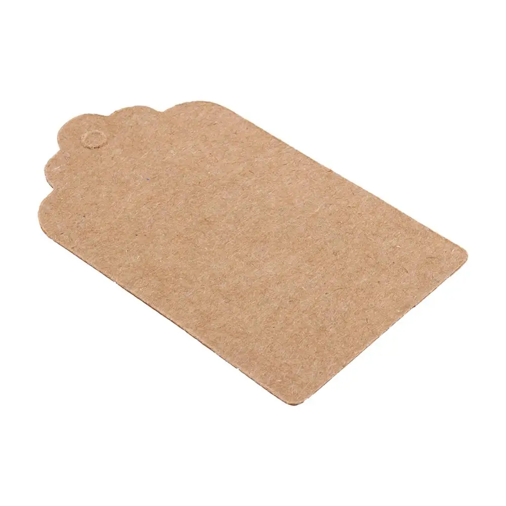 100pcs/bag Diy Kraft Paper Tags Head Label Luggage Wedding Party 5x3cm