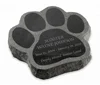 Paw Print Laser-Engraved Black Granite Memorial Pet Headstone Markers