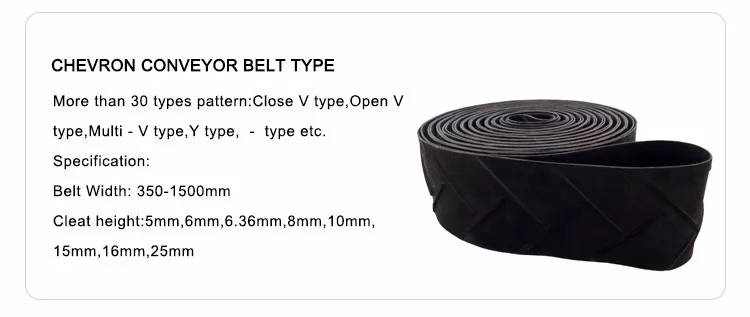 High Quality Rubber Black Cleated Conveyor Belt For Elevator Bucket