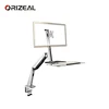 Adjustable height one screen stand arm stand up computer monitor workstation