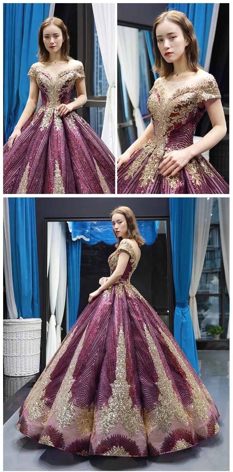 sequence ball gown