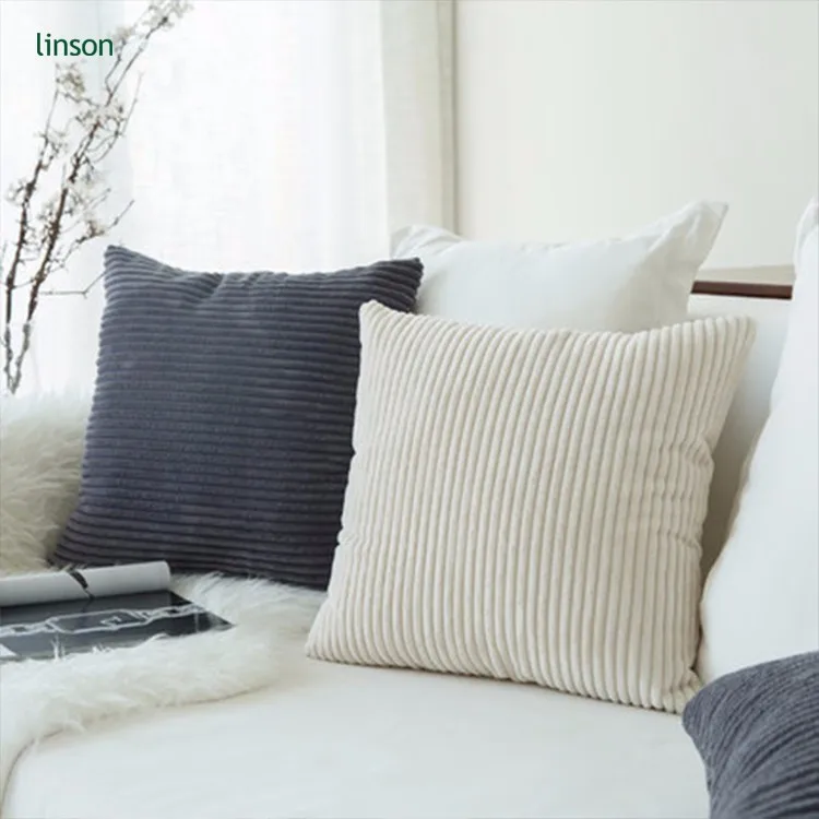 Latest Design 100 Cotton Solid Color Streak Sofa Pillow Velvet