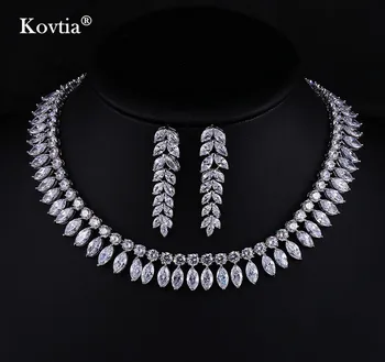 2017 Zircon Jewelry Natural White Wedding Jewellery Set Cubic Necklace Earrings 2017 Zircon Jewelry Natural White Wedding Jewellery Set Cubic Necklace Earrings
