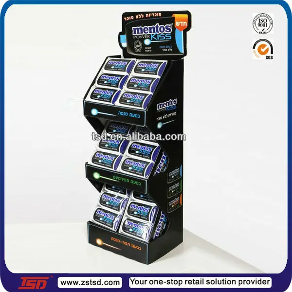 Custom Chewing Gum Display Stand Gum Counter Display Pressed Cardboard