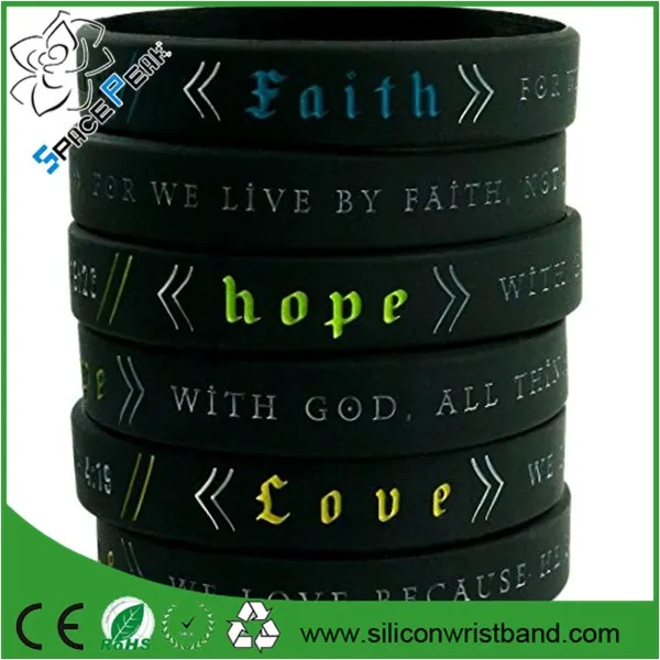 Customized Rubber Baller Bands Church Christian Jewelry Silicone