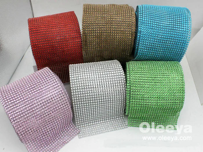 24 Rows 4mm 10 Yards/roll Plastic Mesh Trimming Rolls Without Zircons Plastic Rhinestone Mesh Trimming