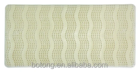 Pvc Anti Slip Wavy Grassy Bath Mat Non Slip Soft Bristle Cushioned