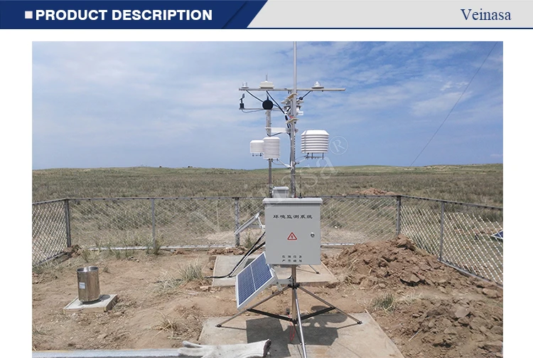 Small solar automatic weather station with 6 outdoor weather sensors 