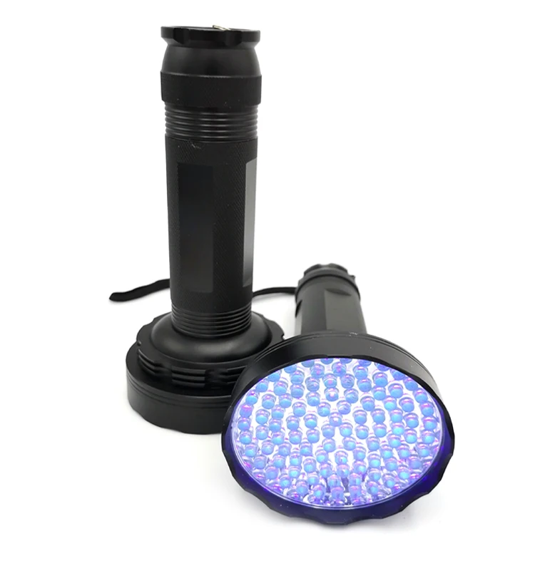 2019 Amazon NEW Hot selling Aluminium 365nm 395nm UV Black Light Flashlight 100 LED Blacklight 100 LED UV flashlight