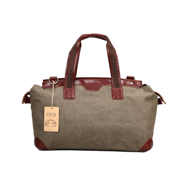 Fashion High End Travel Bag Style Durable Canvas Pu Decoration Weekend