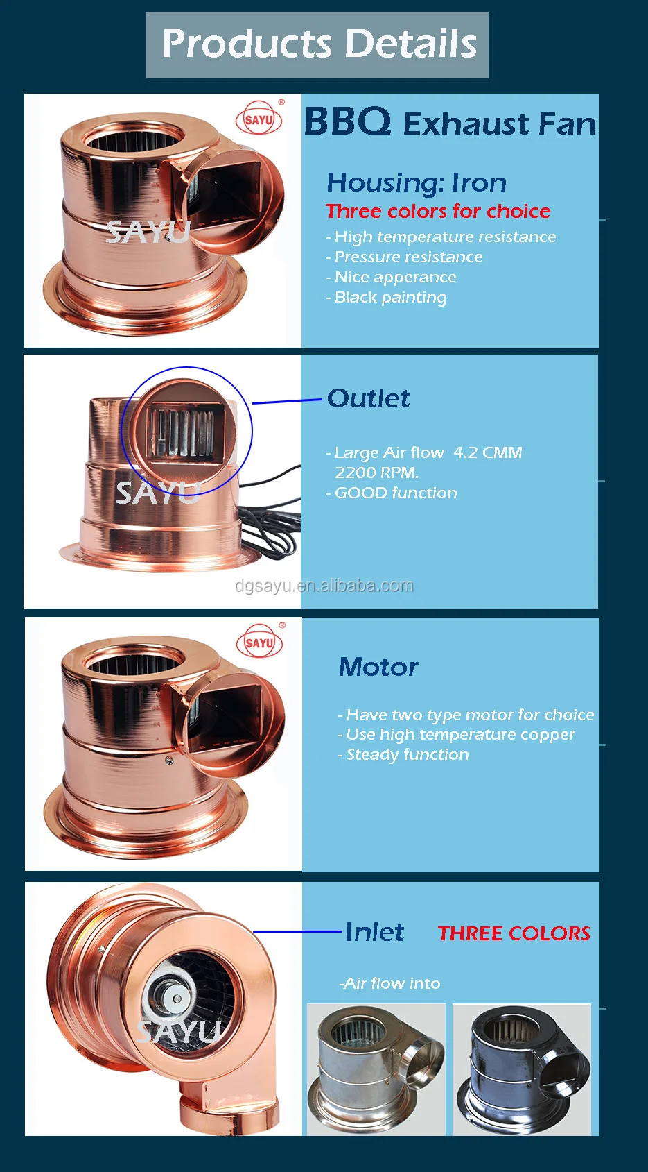 Korean Bbq Restaurant Smoke Extractor Blower Fan 75w Bbq Fan Cy115