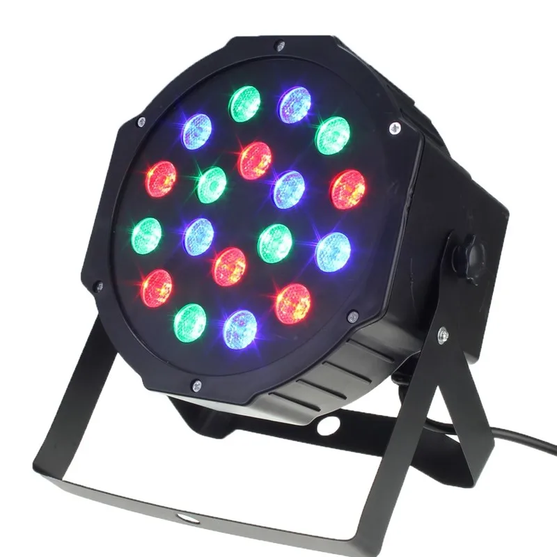 Professional 18W 18 LED Stage Lights DMX512 RGB Flat LED Par Light