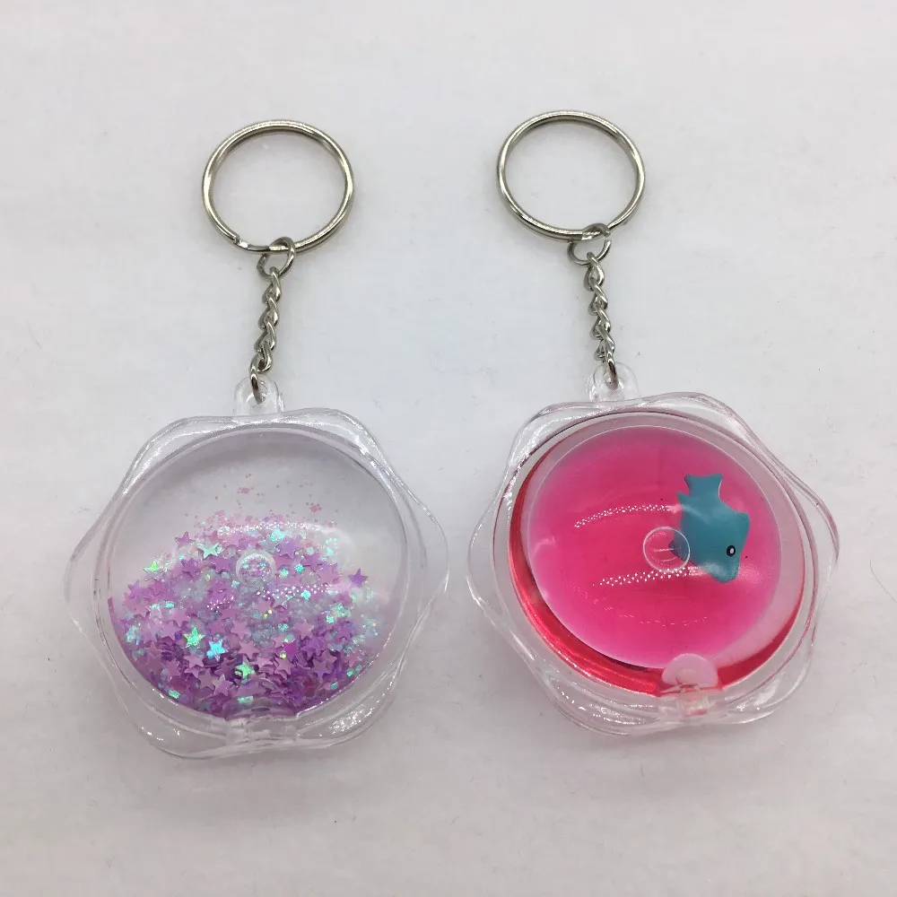 Bear Shape Acrylic Liquid Keychain Glitter Fluid Inside Keyring - Buy 