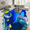 Factory directly sells plastic stone forest waterfall 3d mural led dance floor wave colorful tile designs fish custom
