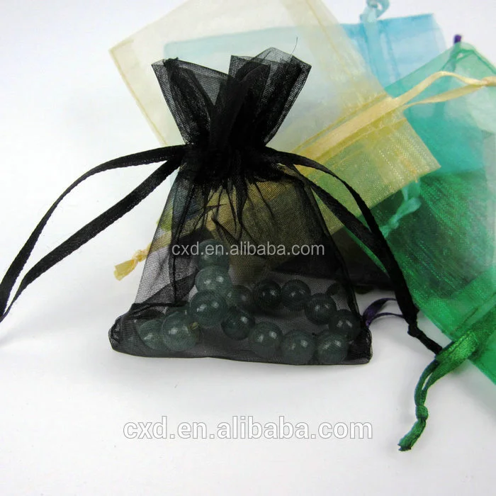 Black Drawstring Organza Gift Pouch Sheer Organza Bags Large Buy