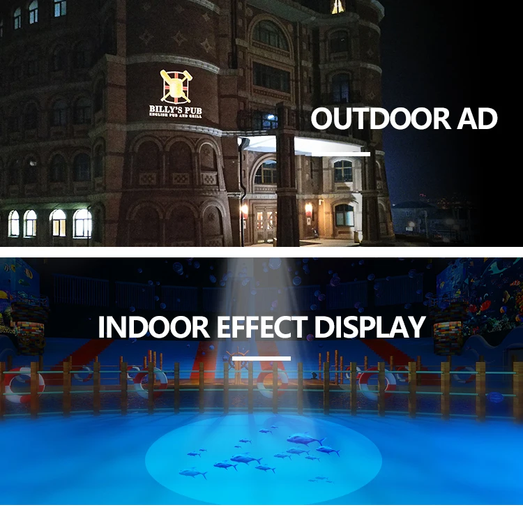 80w Outdoor Building Ad Gobo Projector 10000 Lumens Wall Logo Led Light