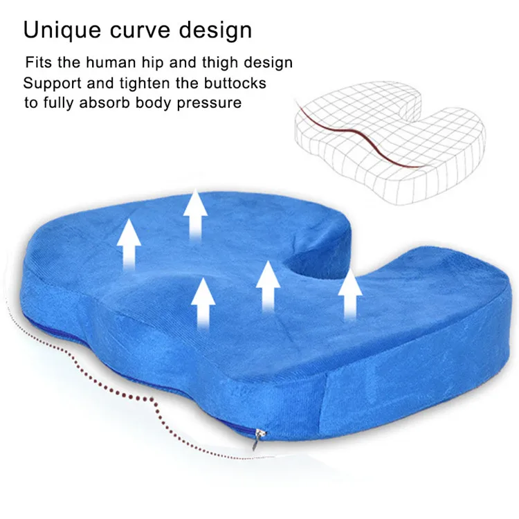 Hot Sell Chinese Shock Absorbing Coccyx Orthopedic Memory Foam  Car Seat Cushion