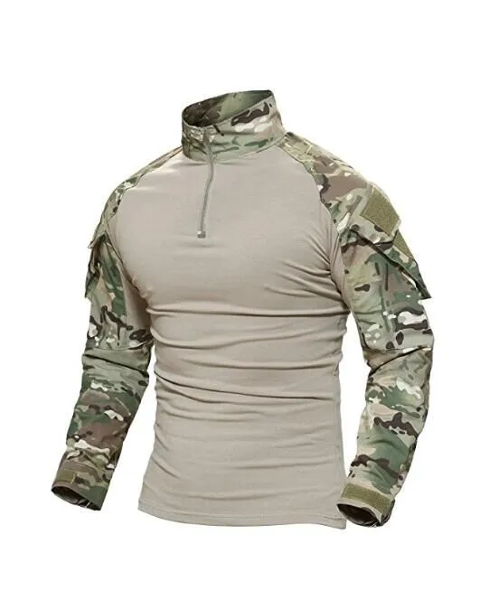 Military Merino Wool Combat Long And Short Sleeve Zipper Slim Fit Camo ...