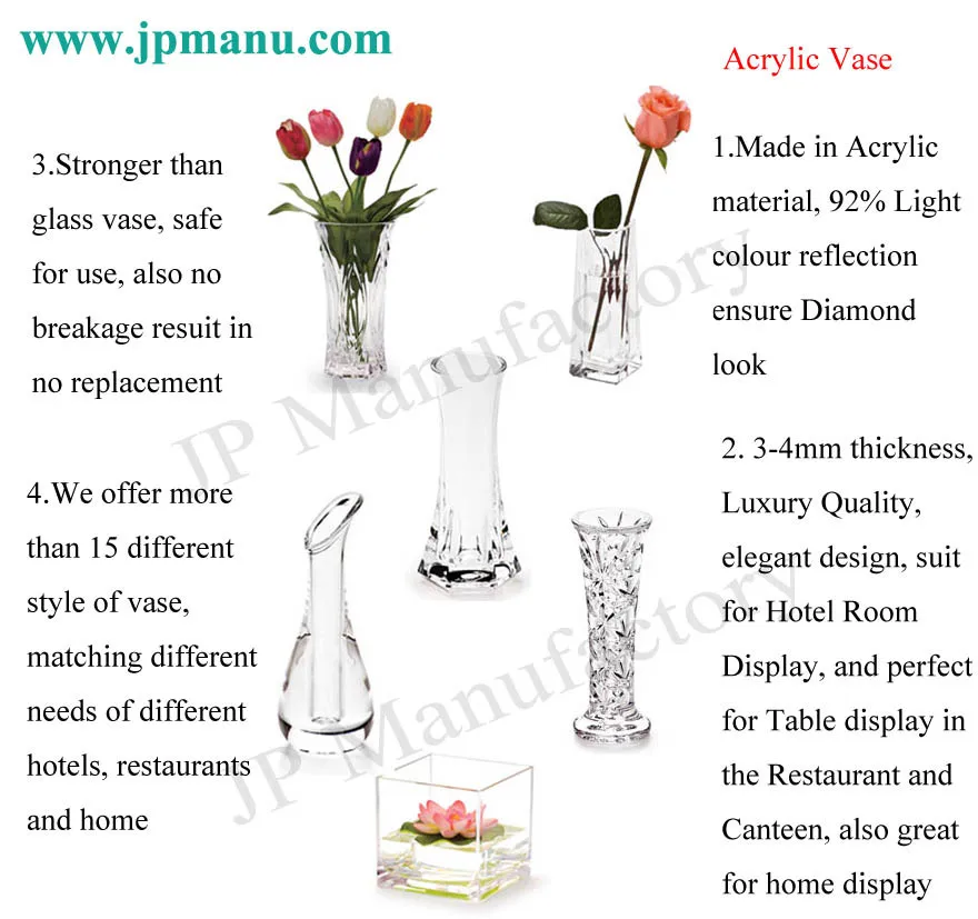 Cheap Flower Vases Small Flower Vases Diamond Cutting Acrylic Tabletop