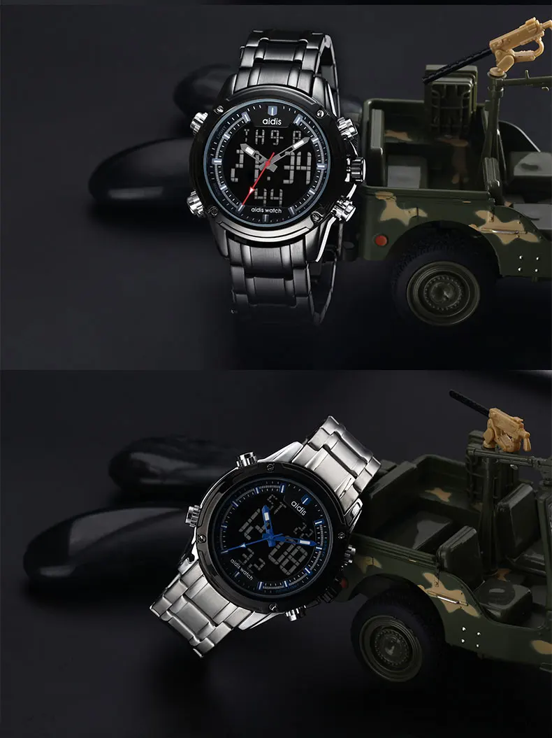 Chrome Watches Men Multifunctional Dual Time Watch Men's Digital