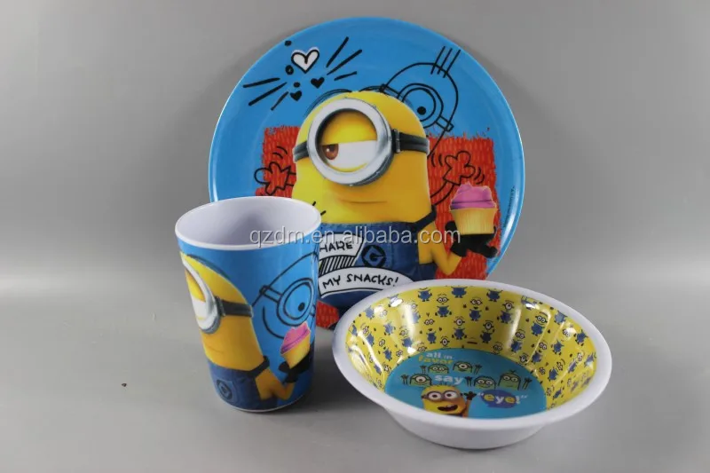 3pcs Melamine Kids dinner set Tableware set