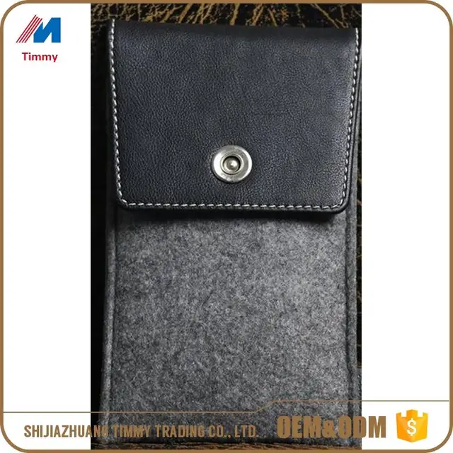 Logo printed waterproof felt mobile phone hand case