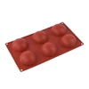 Easy Baking Tools 6 Holes Round Shaped Silicone Pastry Mold For Chocolate, Cake, Jelly, Pudding