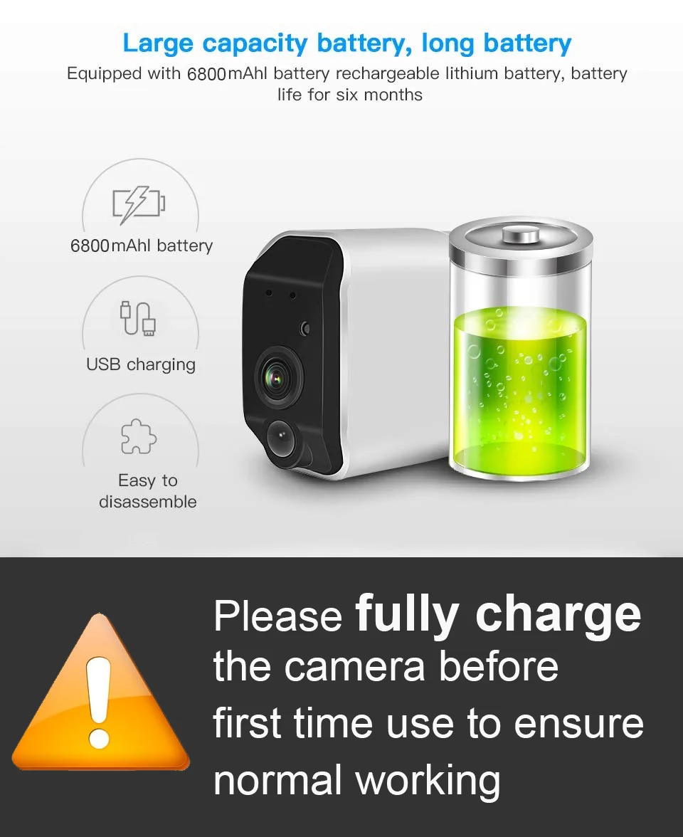 Wireless Battery Camera Battery Powered Wifi Camera With Sd Card Long