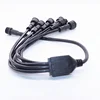 M12 electric IP67 waterproof male female Y Branch 1 to 4 Parallel 2 pin connector