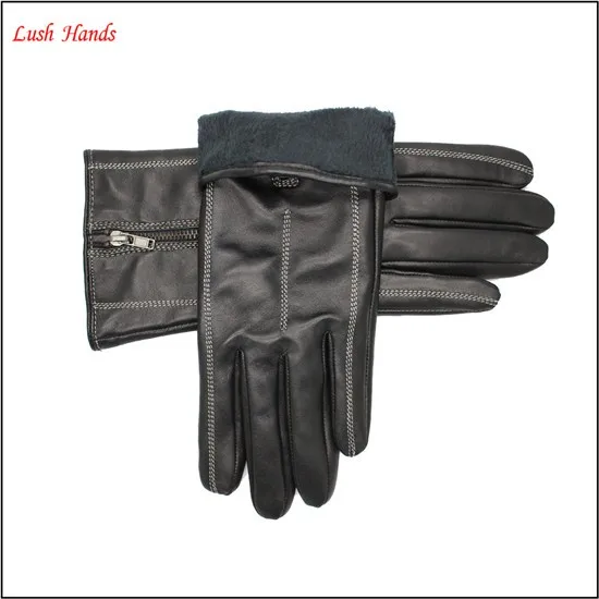 ladies contracted fashion leather keeping warm winter gloves