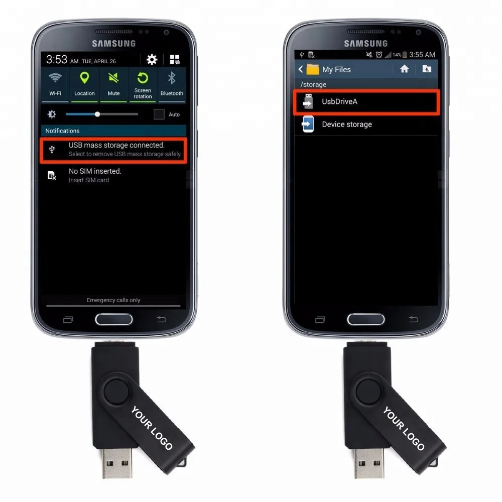 Wholesale 1tb 2tb 4gb OTG USB Flash Disk Swivel OTG USB Disk - ANKUX.COM