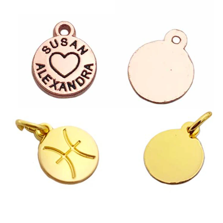 Wholesale Engraved Brand Logo Custom Metal Tags Charm