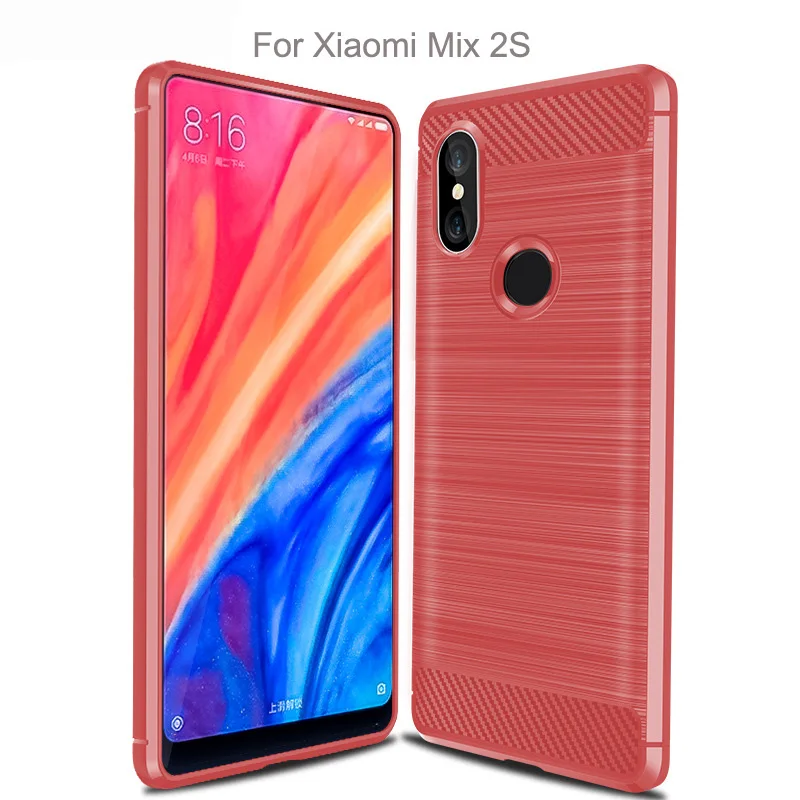 Carbon Fiber Tpu case for Xiaomi Mix 2S Soft CF Cover