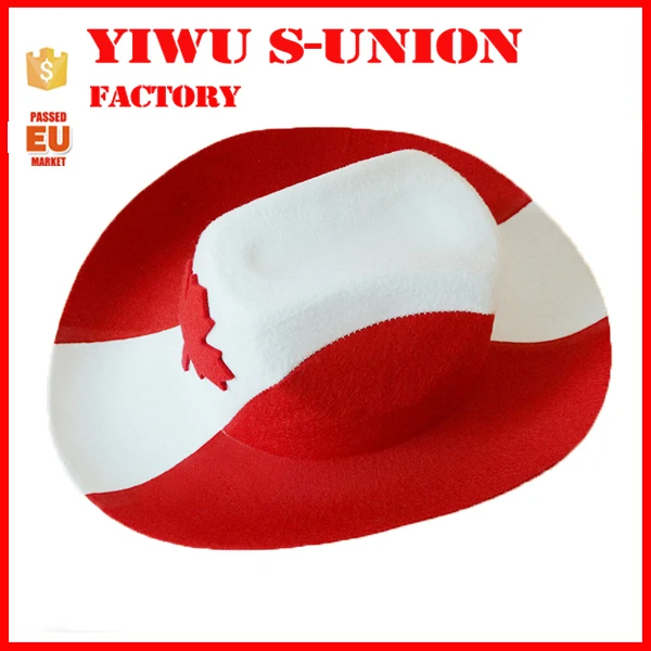 National Football Fans Hats Caps Non Woven Cowboy Hats Felt Canada Flag