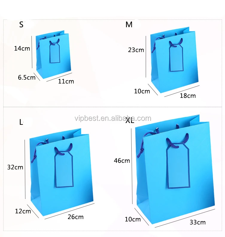 Custom Made Printed Paper Bags No Minimum With Your Own Logo With Tag