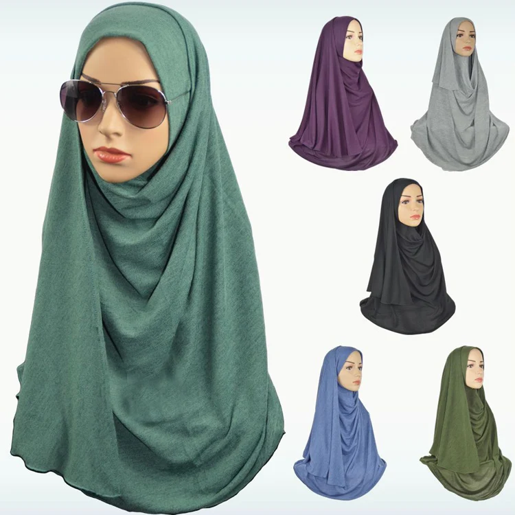 Printed Geometry Strip Scarf Lady Hijab Cotton Headband Muslim Wrap ...