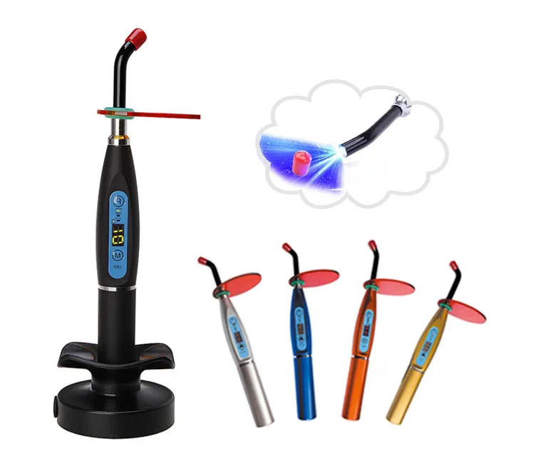 Rainbow Led Curing Light / Colorful Plastic Wireless Dental Light Cure
