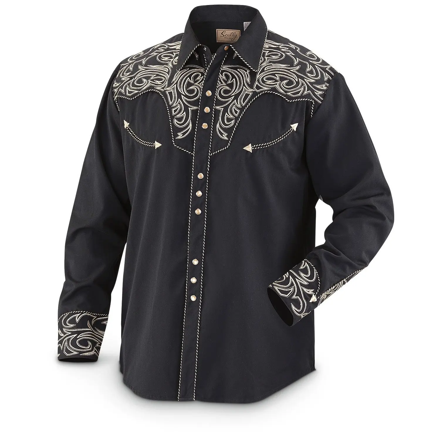 Buy Scully Mens Embroidered Scroll 