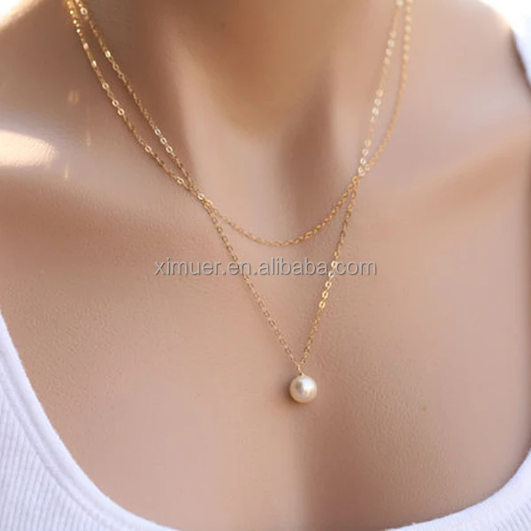 Latest Simple Fashion Gold Chain Pearl 