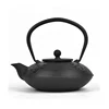 750ML Chinese Antique Flat Teapot Cast Iron Teapots with Chinese Characters