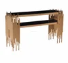 Living room furniture italian design modern black glass top stainless steel console table