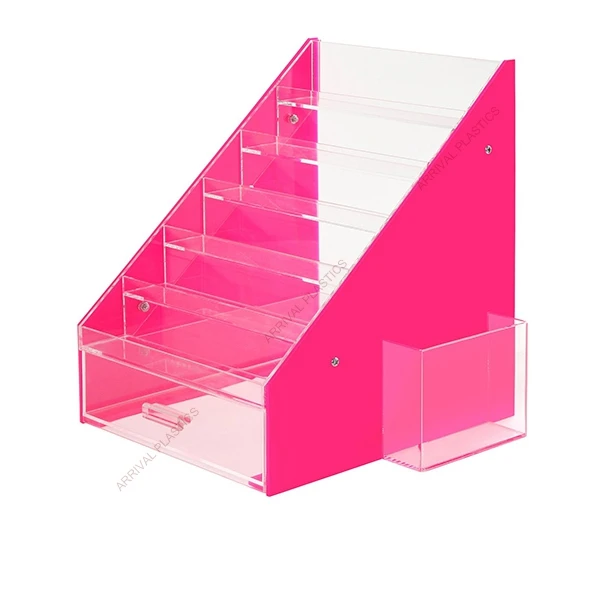 Pink Acrylic Nail Polish Rack Organizer Riser Buy Pink Acrylic Nail