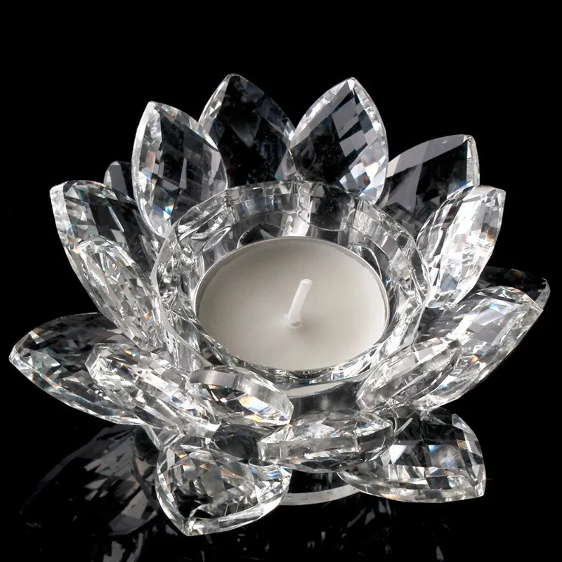 Colorful Crystal Lotus Flower Candle Holder Religious Antique Buy