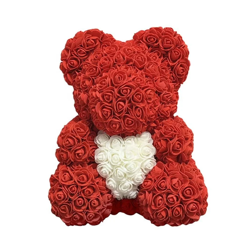 artificial rose teddy bear